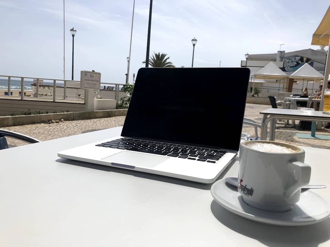 Working from the beach in Portugal